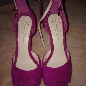 Jessica Simpson Fuchsia Open-Toe Heels